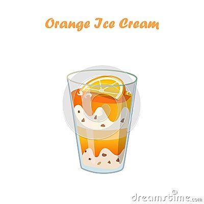 Orange ice cream Vector Illustration