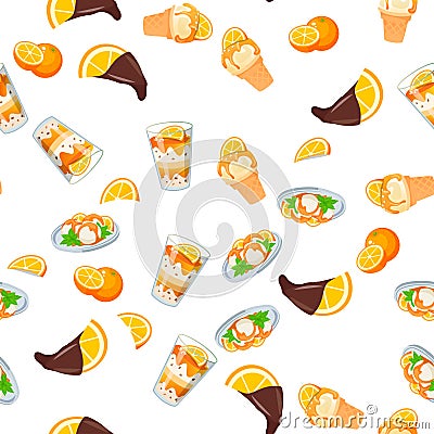 Orange ice cream Vector Illustration