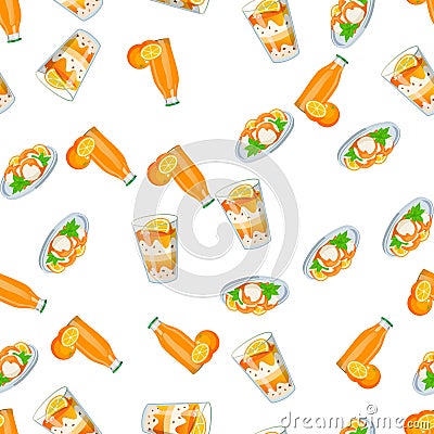 Orange ice cream Vector Illustration