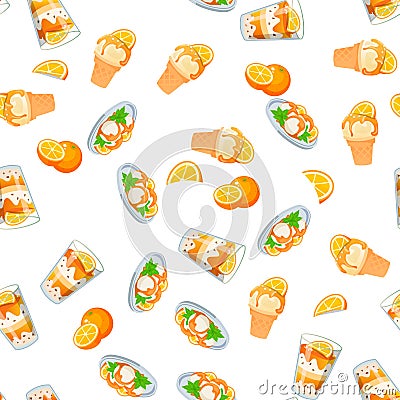 Orange ice cream Vector Illustration