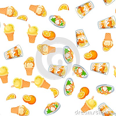 Orange ice cream Vector Illustration