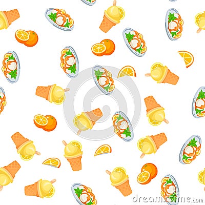 Orange ice cream Vector Illustration