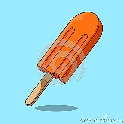 Orange Ice Lolly Illustration Icon Ice Cream Vector Vector Illustration