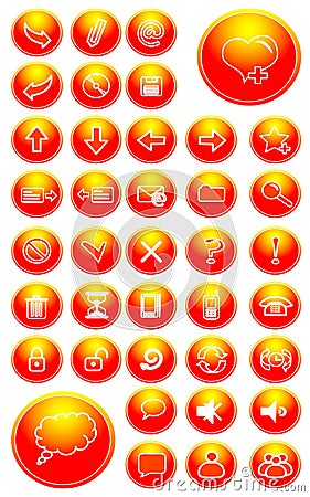 Orange icons internet Vector Illustration