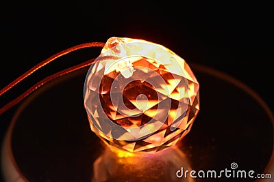 Orange Illuminated crystal Stock Photo