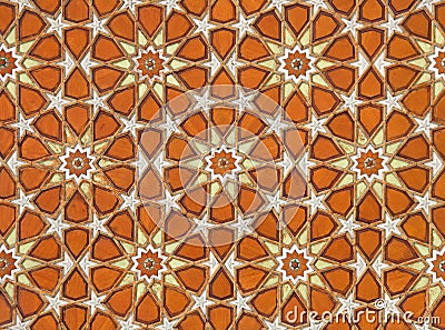 Orange Islamic Arabesque Pattern Stock Photo