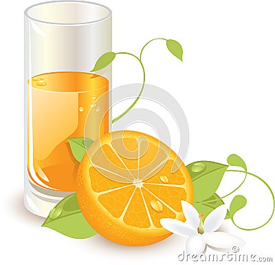 Orange juice Vector Illustration