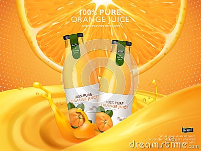 Orange juice ad Vector Illustration