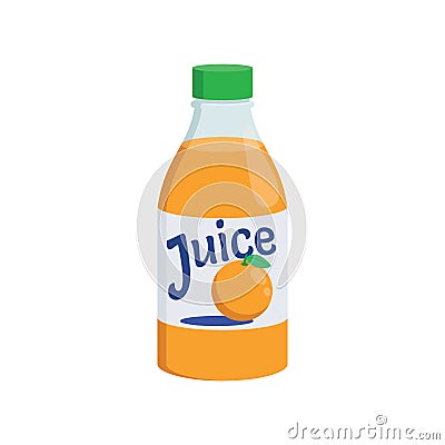 Orange juice bottle icon Vector Illustration
