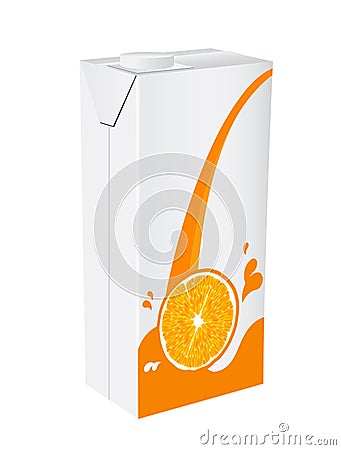 Orange juice box Vector Illustration