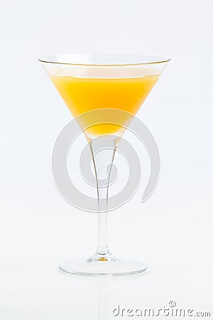 Orange juice on cocktail glass Stock Photo