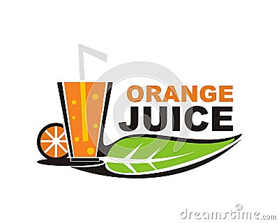 Orange juice design logo vector Vector Illustration