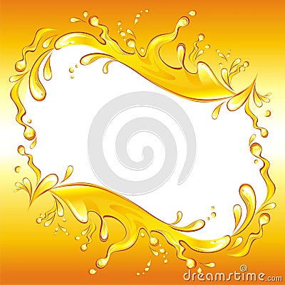 Orange juice frame. Vector Illustration