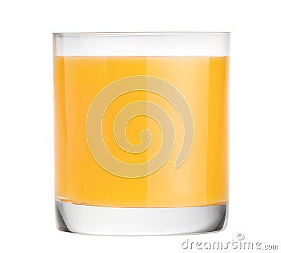 Orange juice glass, Citrus fruit drink white background clipping path Stock Photo