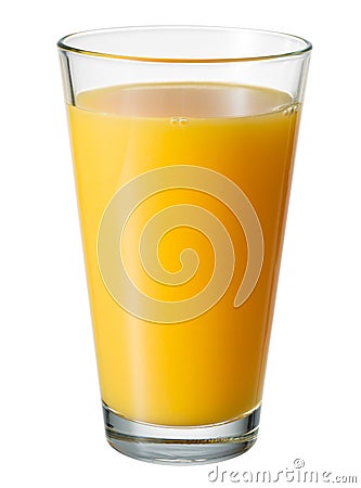 Orange juice. Glass isolated. With clipping path Stock Photo