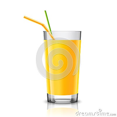 Orange juice glass Vector Illustration