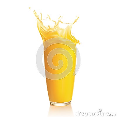 Orange juice splash Vector Illustration