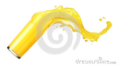 Orange juice splash isolated Stock Photo