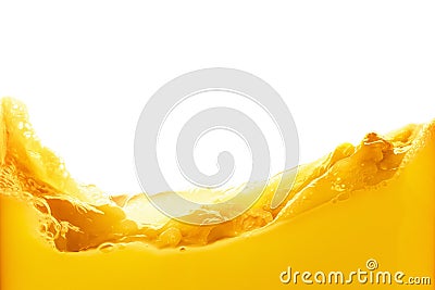 Orange juice splash isolated on white background Stock Photo