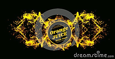 Orange juice splash Vector illustration on black background. Pineapple, Papaya, Mango Juice Vector Illustration