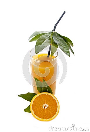 Orange Juice in Tropical Style Stock Photo