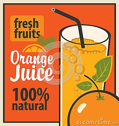 Orange juice Vector Illustration