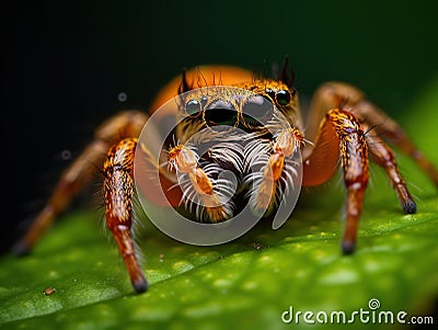 An orange jumping spider Cartoon Illustration