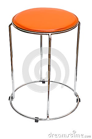 Orange kitchen stool Stock Photo