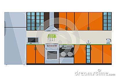 Orange kitchen Vector Illustration