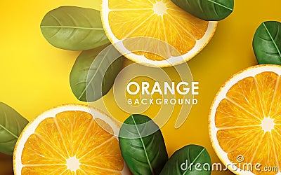 Orange and leaves Vector Illustration