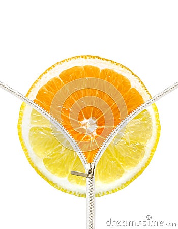 Orange and lemon slice Stock Photo