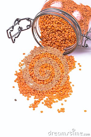 Orange lentil Stock Photo