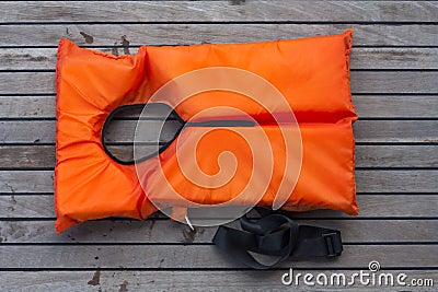 Orange life jacket. Stock Photo