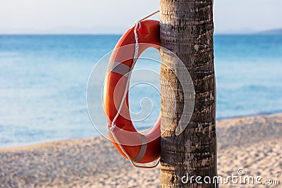 orange lifebuoy ring Stock Photo