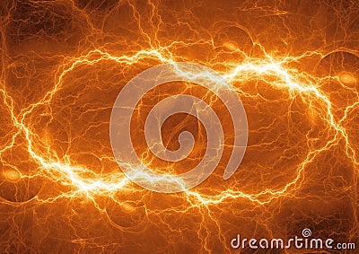 orange lightning Stock Photo