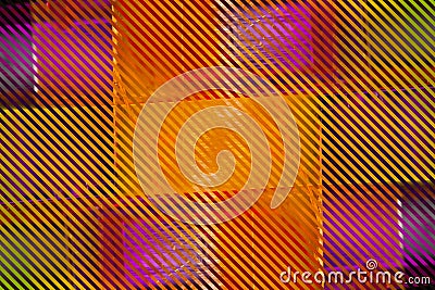 Orange lines and squares in resin Stock Photo