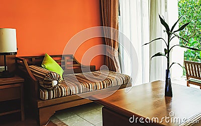Orange living room Stock Photo