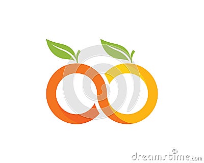 Orange logo design Vector icon Vector Illustration
