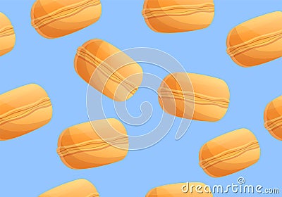 Orange macaroon pattern, cartoon style Vector Illustration