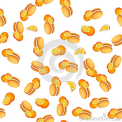 Orange macaroons cookie Vector Illustration