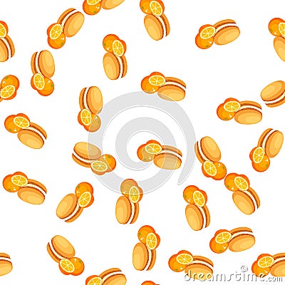 Orange macaroons cookie Vector Illustration