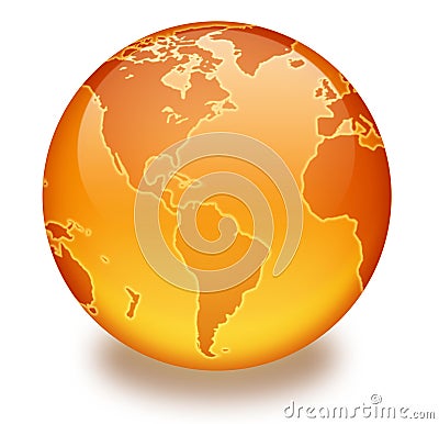 Orange Marble Globe Stock Photo