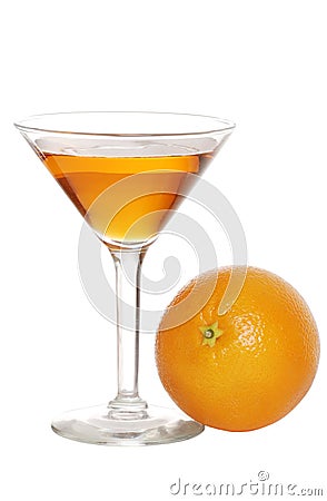 Orange martini with fruit Stock Photo