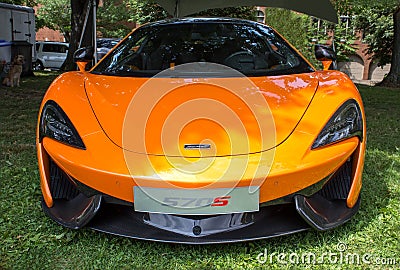 Orange McLaren 570S Front Editorial Stock Photo