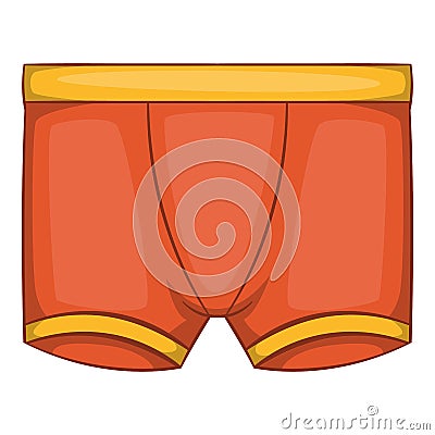 Orange men boxer briefs icon, cartoon style Vector Illustration