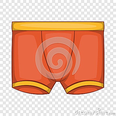 Orange men boxer briefs icon, cartoon style Vector Illustration