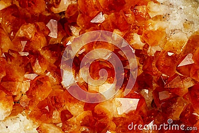 Mineral Citrine quartz cluster crystal texture Stock Photo