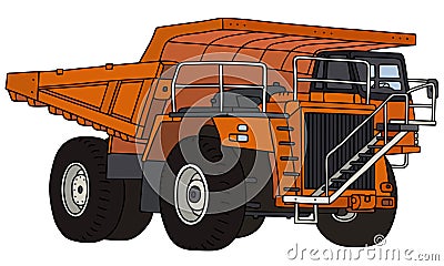 Orange mining dump truck Vector Illustration