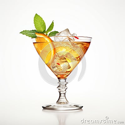 Orange Mint Cocktail: A Refreshing Twist Of Marcin Sobas Style Stock Photo