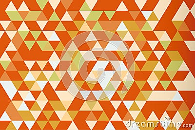 Orange mosaic triangle prism vector background, warm tone Vector Illustration